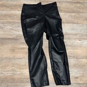 LOFT Black Faux Leather Trousers